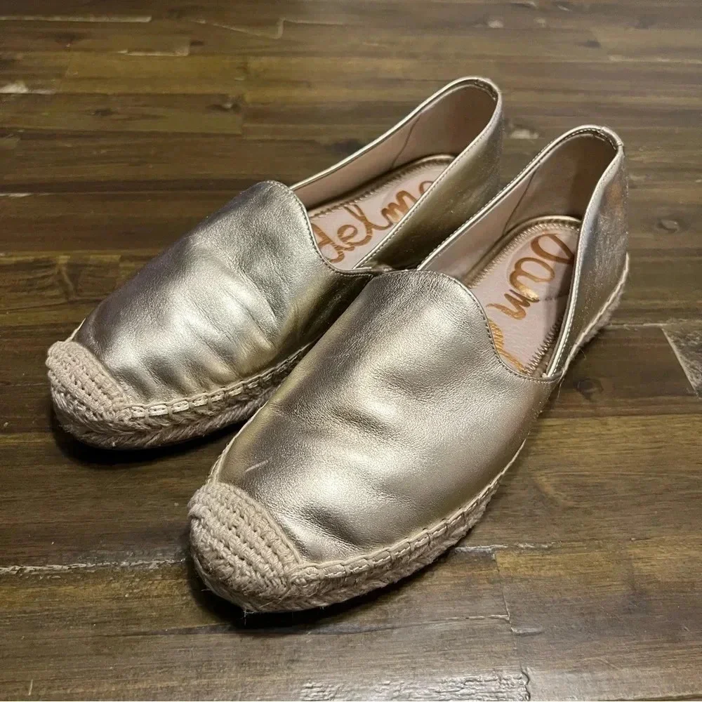 Sam Edelman Gold Kesia Slip On Spadrilles
